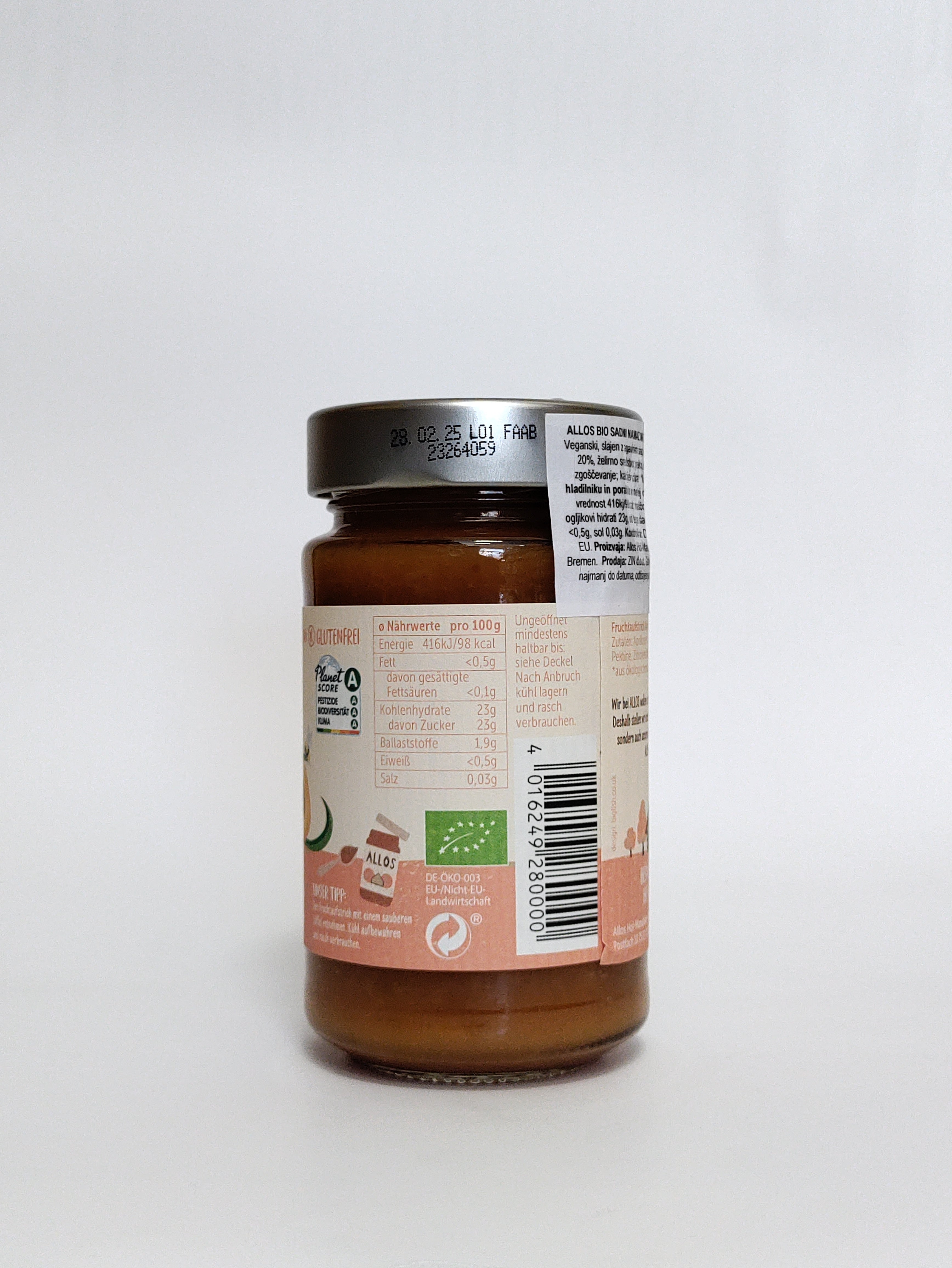 Allos - BIO sadni namaz marelica s 75% sadnega deleža 250g