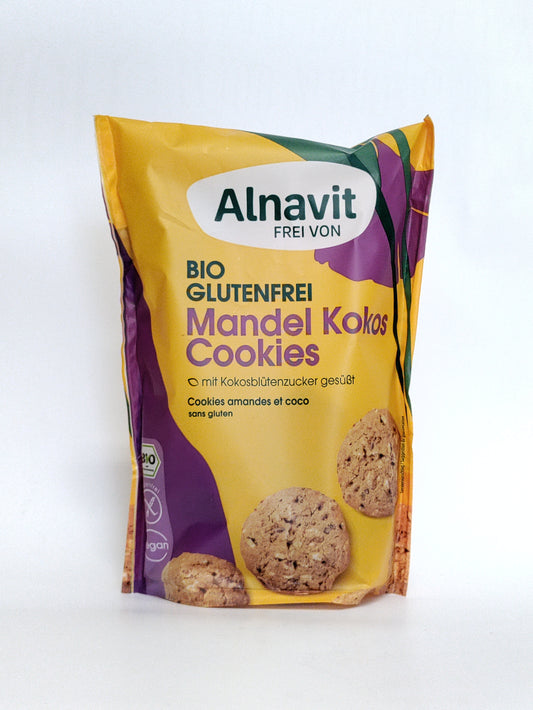 Alnavit BIO veganski piškoti z mandlji in kokosom, brez glutena,125g