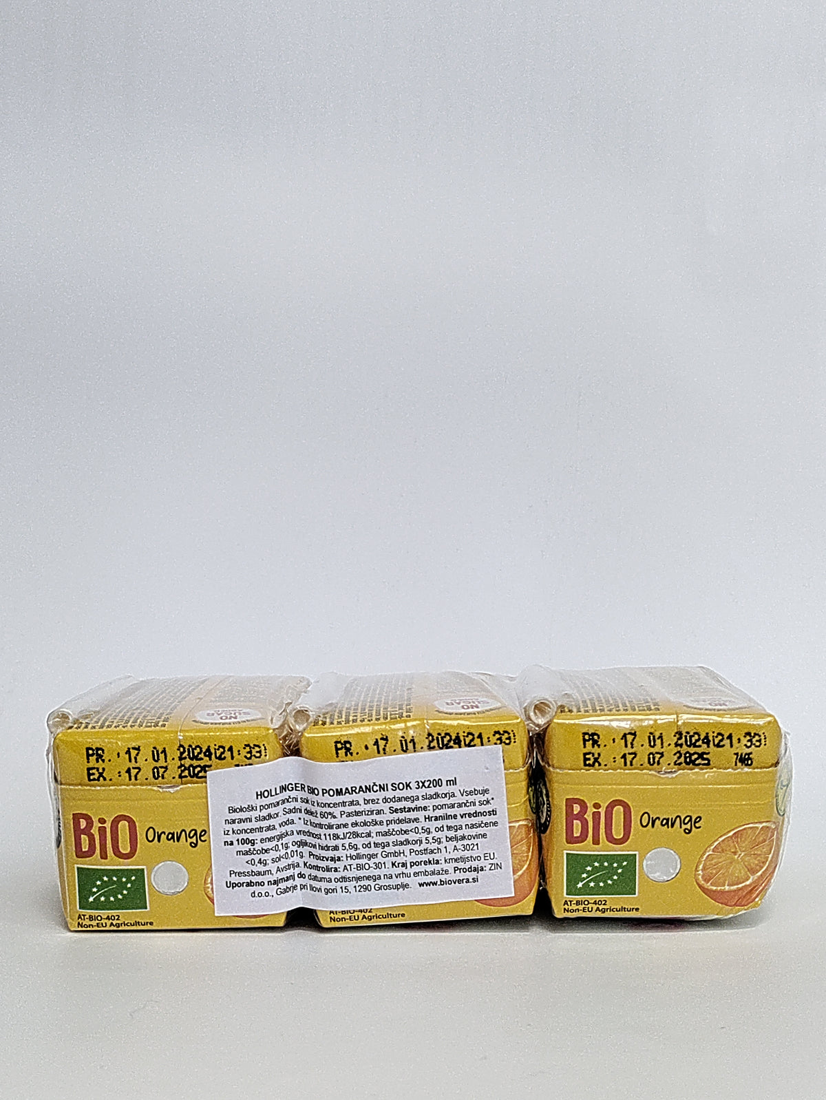 Hollinger - Bio pomarančni sok 3x200ml
