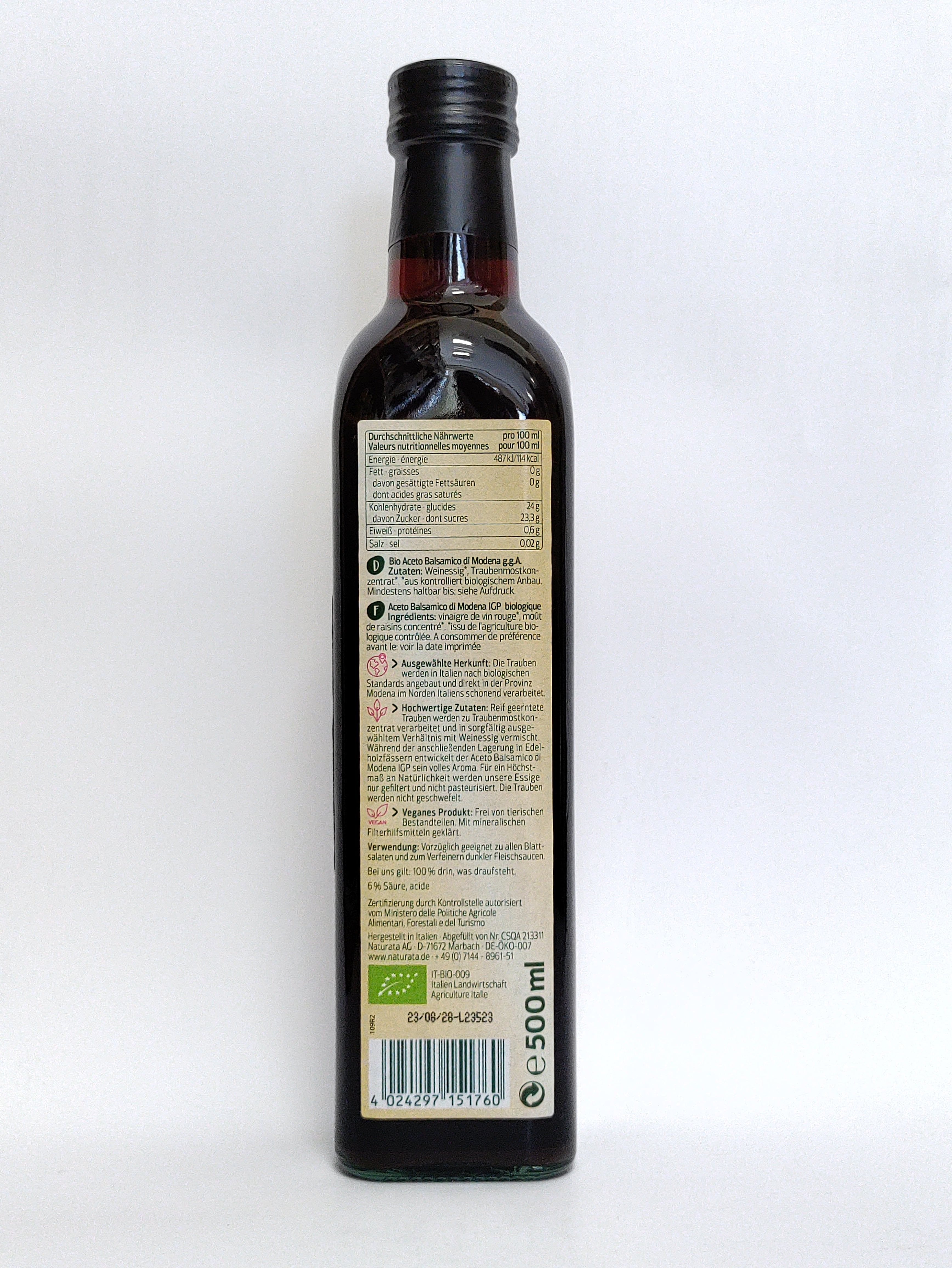 Naturata Bio balzamični kis 500ml