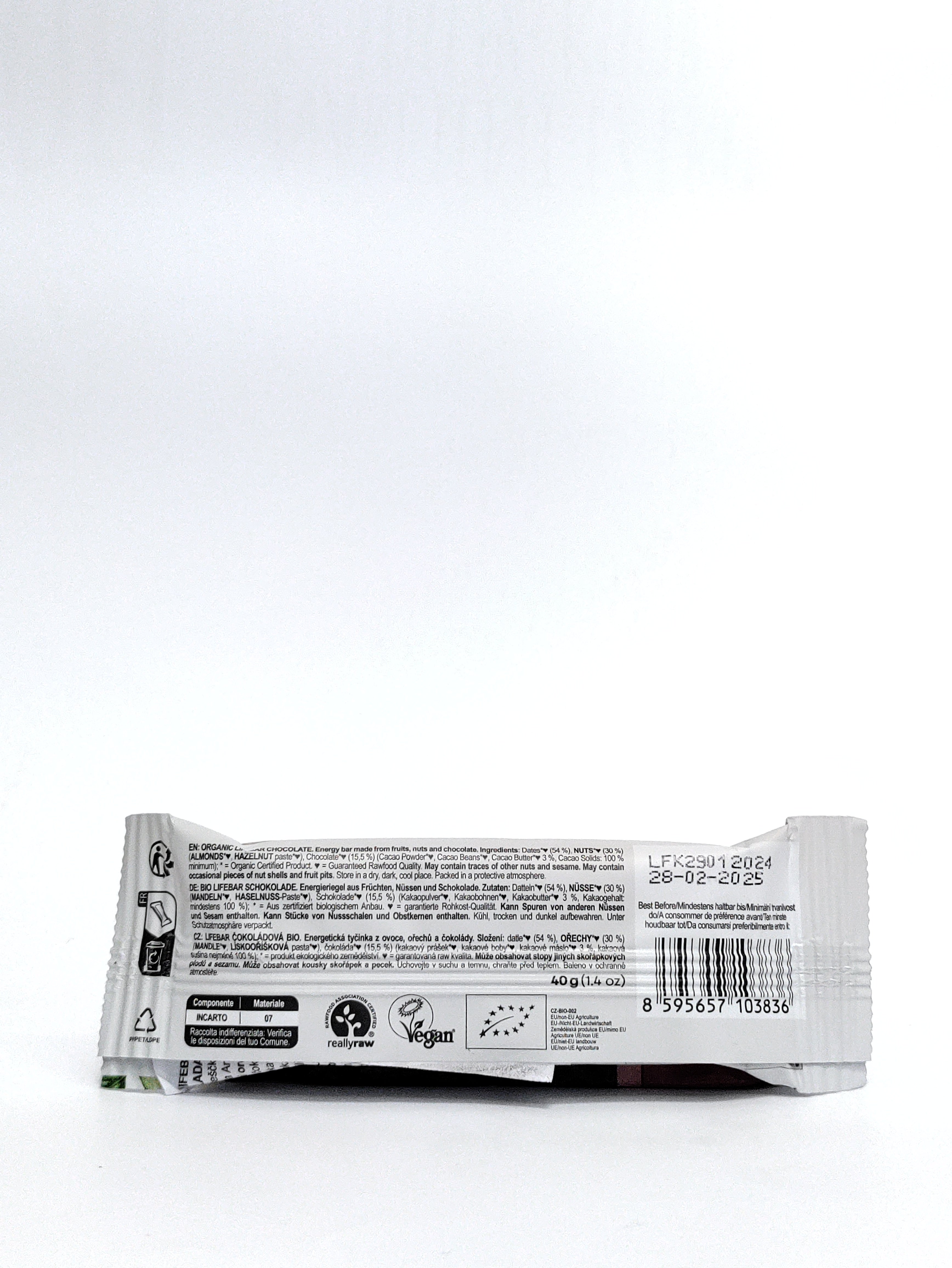 Lifebar - Bio ploščica Čokolada 40 g
