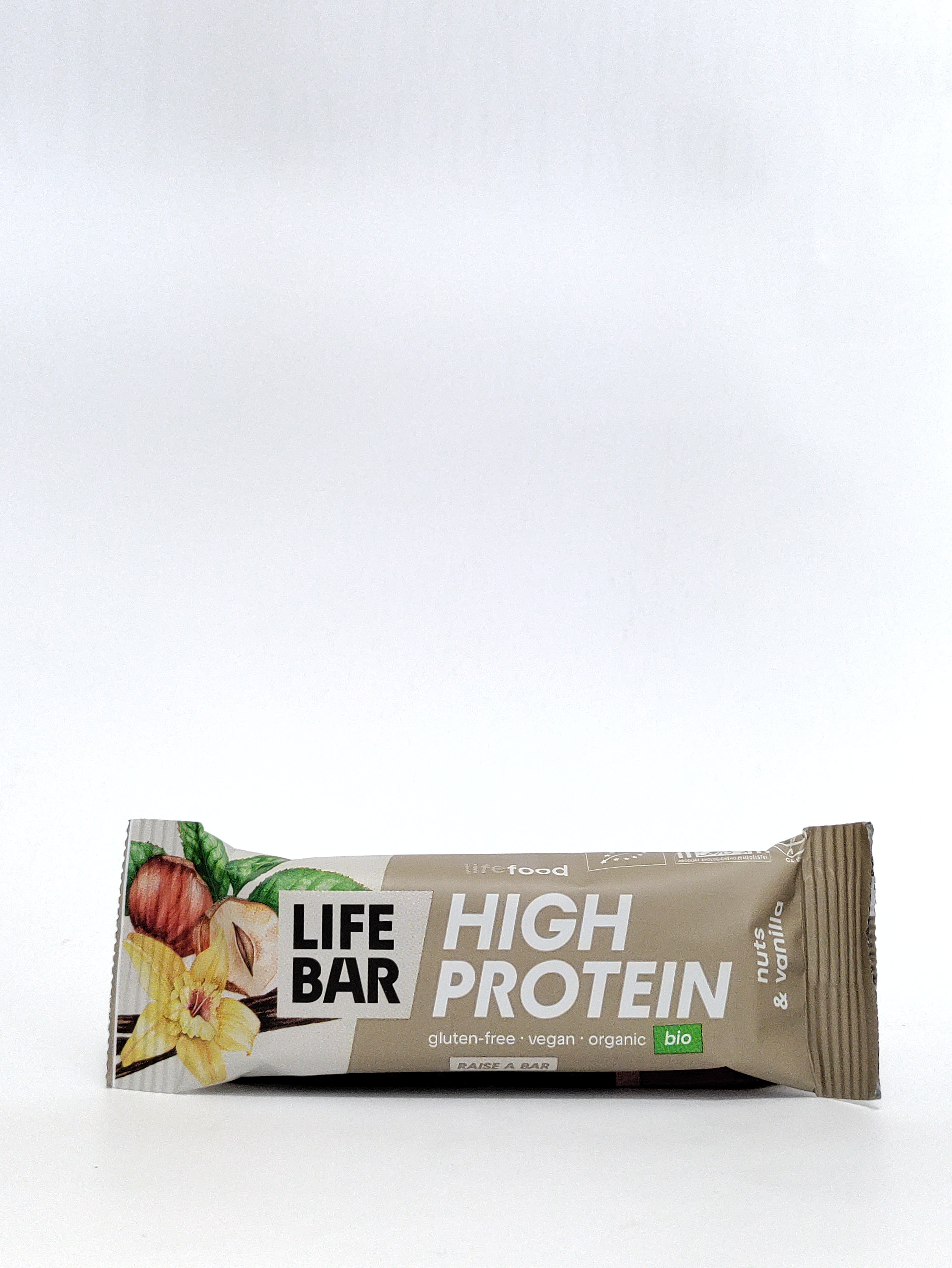 Lifebar - Bio beljakovinska ploščica z oreščki in vanilijo 40 g