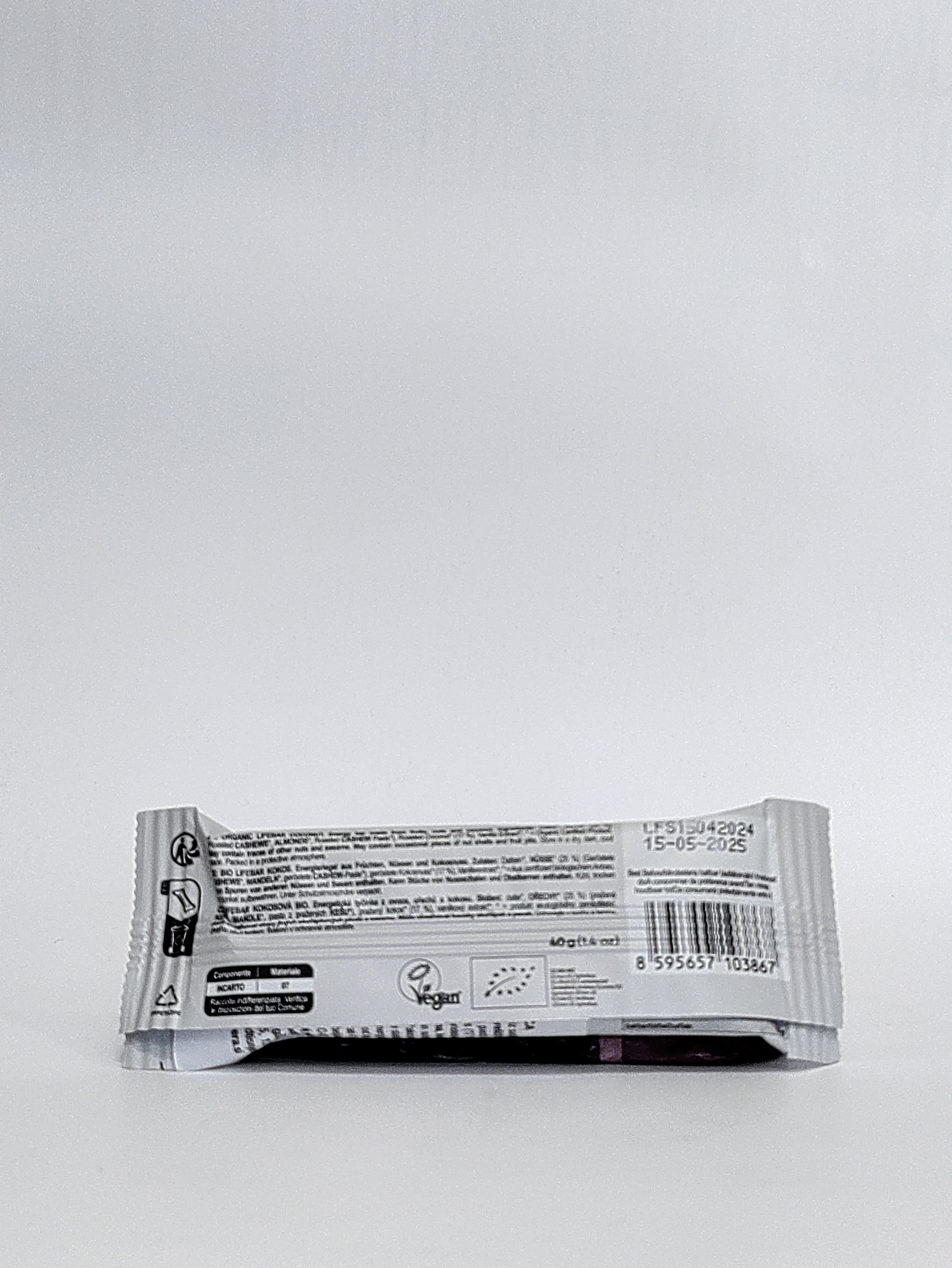 Lifebar - BIO presna ploščica kokos 40 g