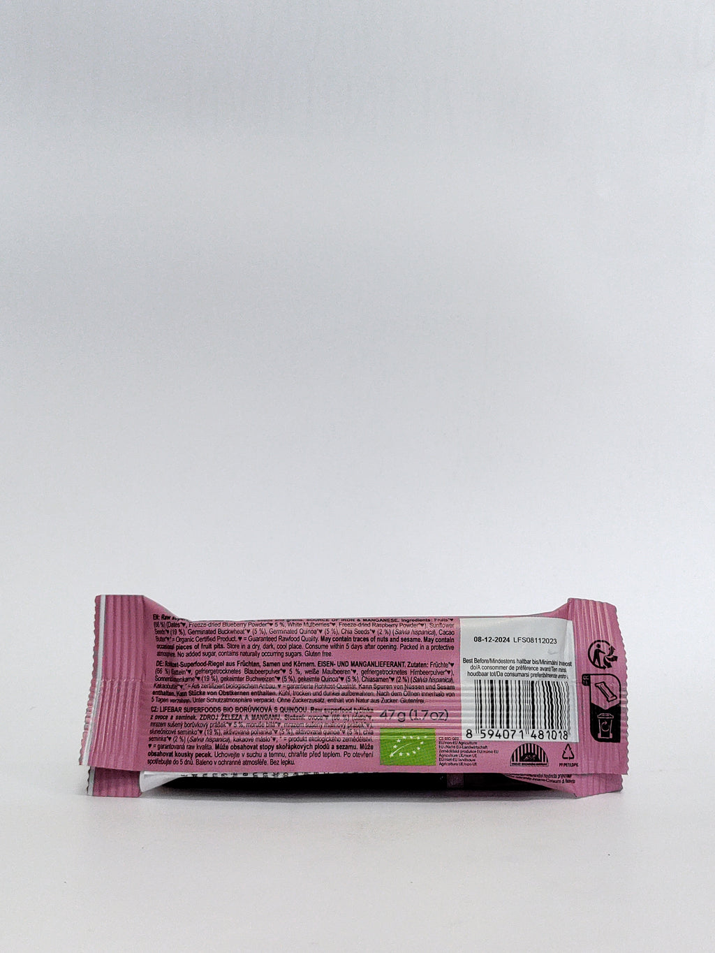 Lifebar - bio presna ploščica z borovnicami in kvinojo 47g