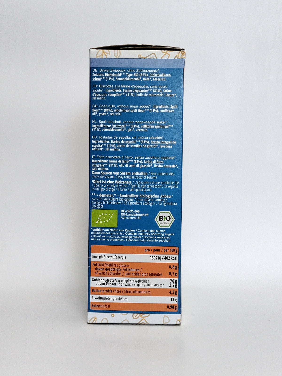 Sommer - BIO pirin prepečenec 200g