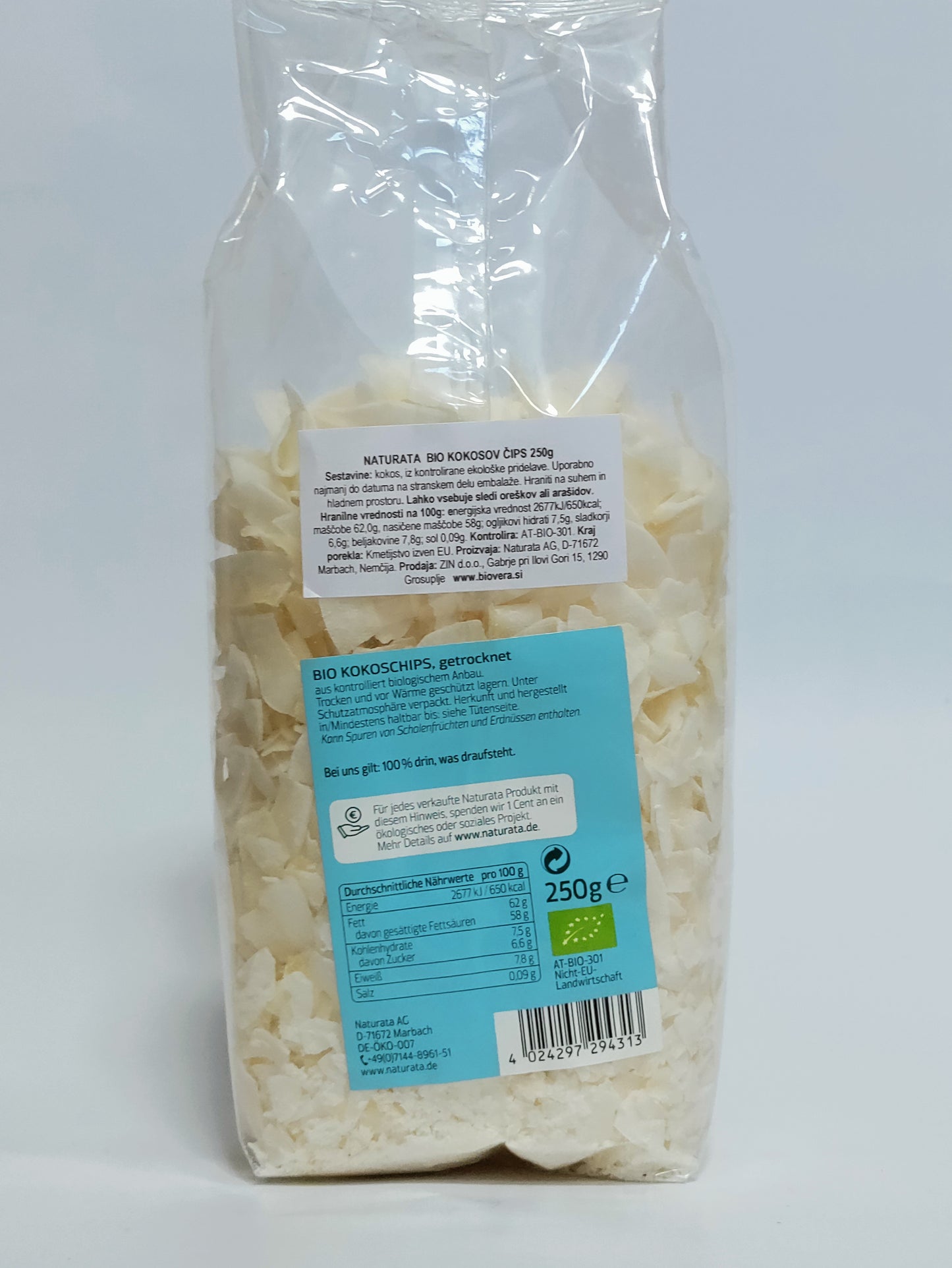 Naturata - Bio kokosov čips 250g