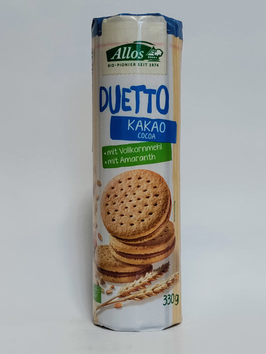 Allos - Bio duetto dvojni keksi s kakavovo kremo 330g