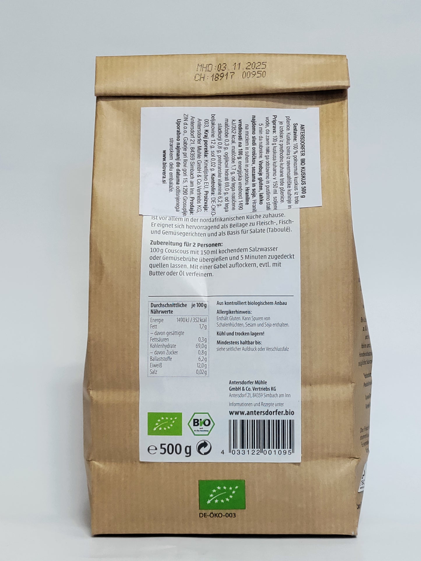 Antersdorfer - Bio kuskus 500g