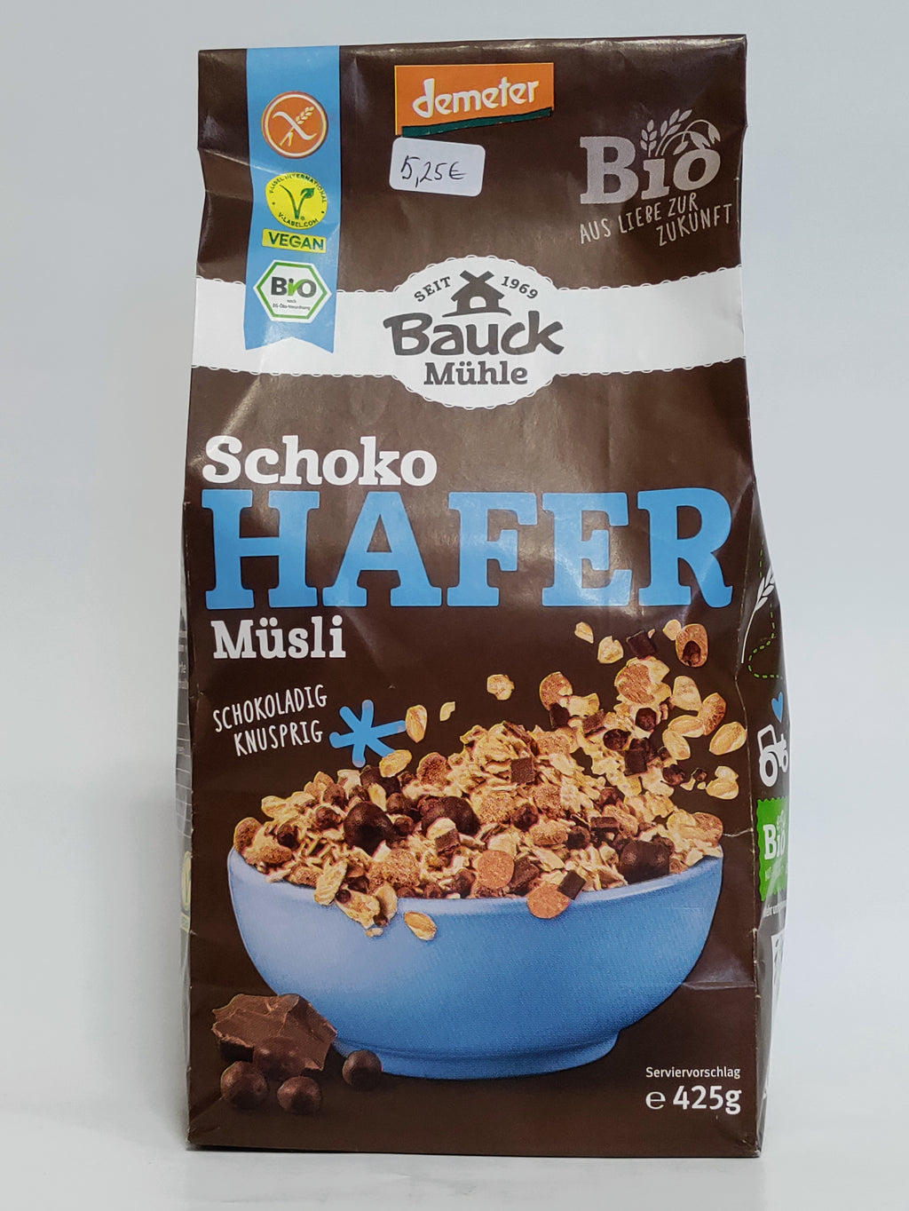BauckMuhle - čokoladno ovseni musli brez glutena 425g