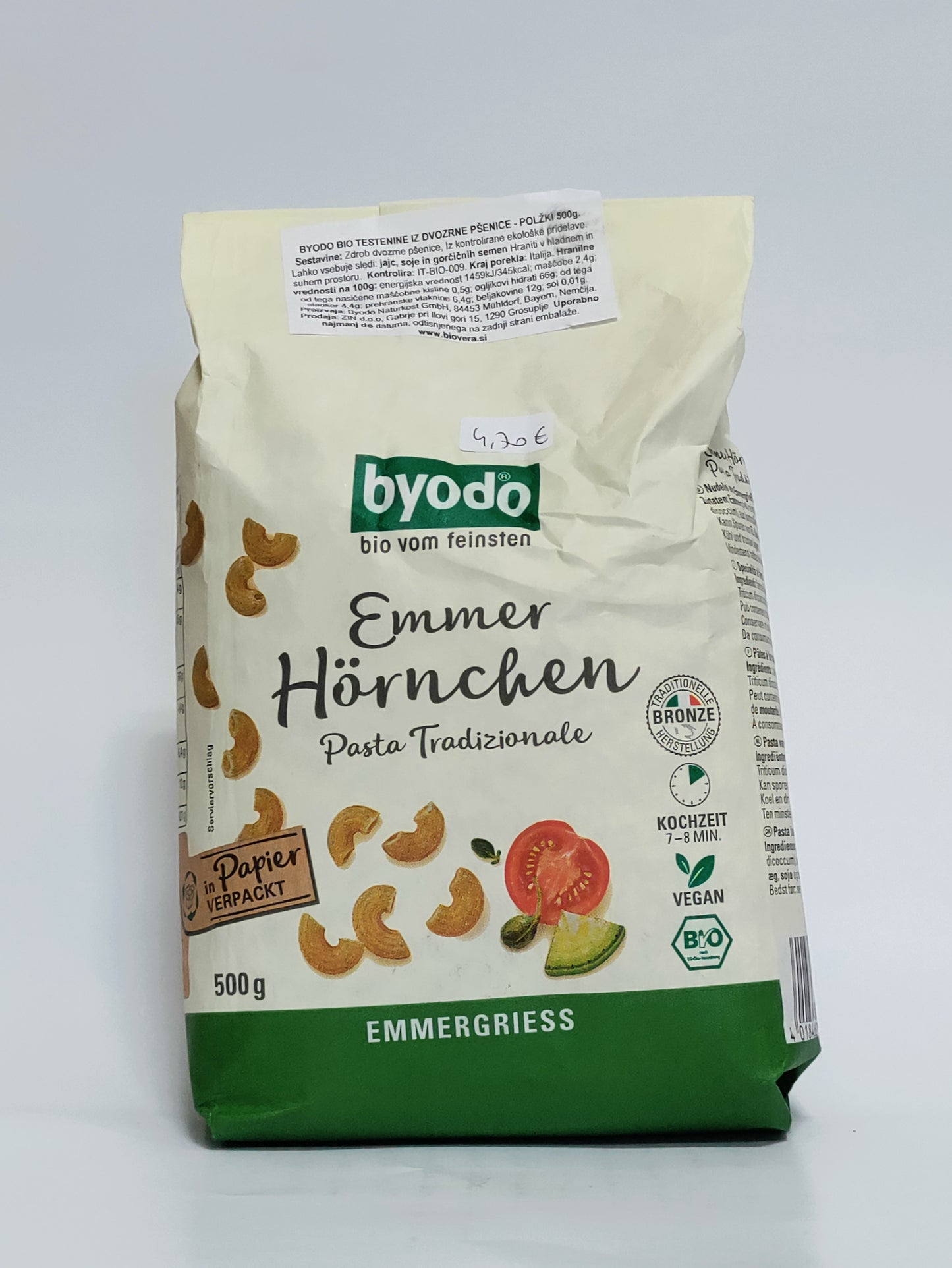 Byodo - Bio testenine iz dvozrne pšenice-polžki,500g