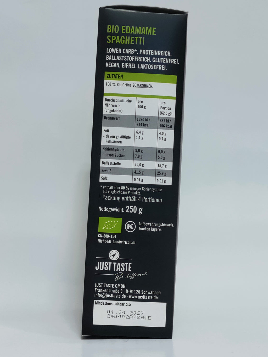 Just Taste - Bio veganski špageti  iz zelene soje 250g