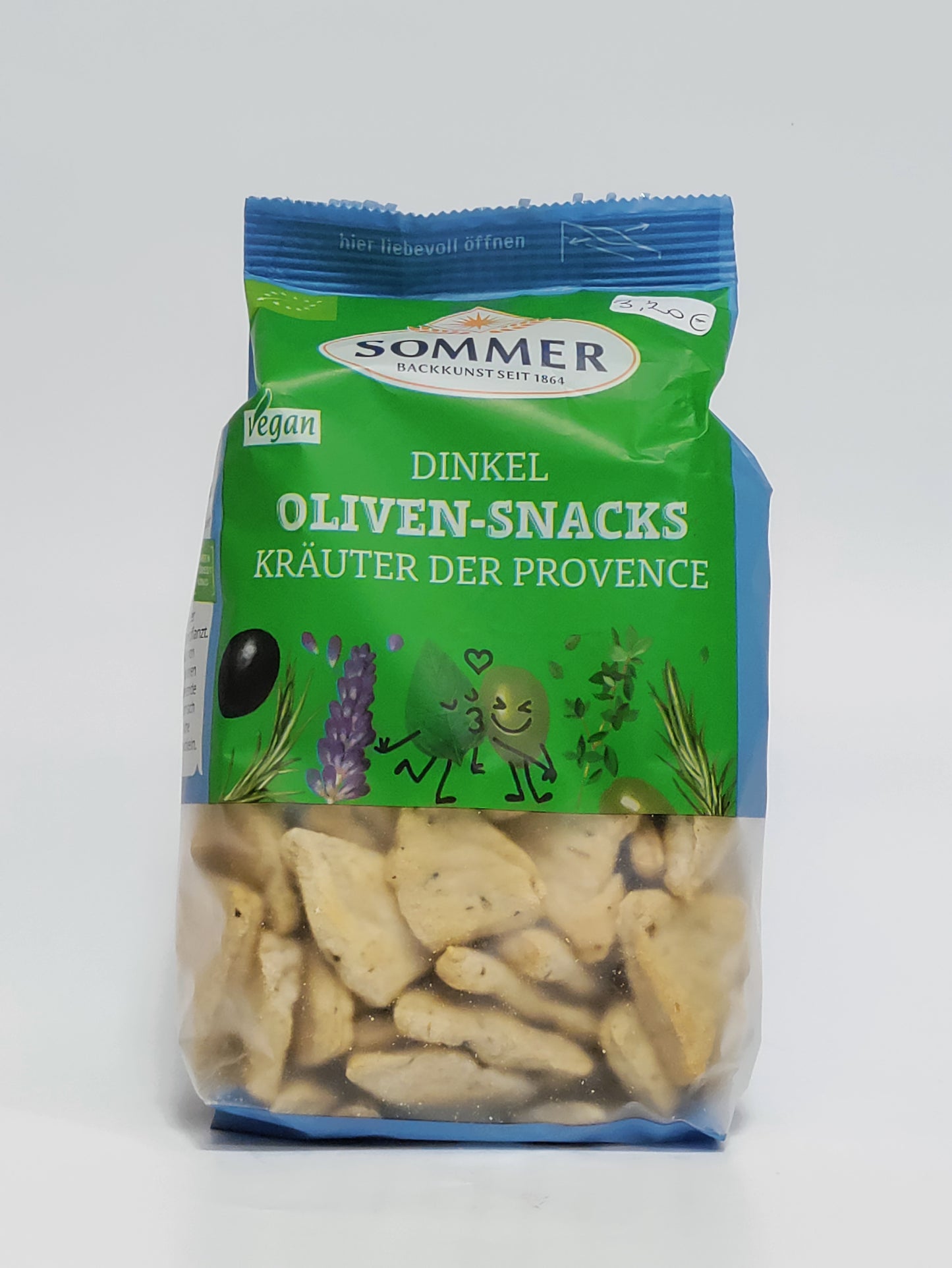 Sommer - BIO pirin prigrizek z olivami 150g