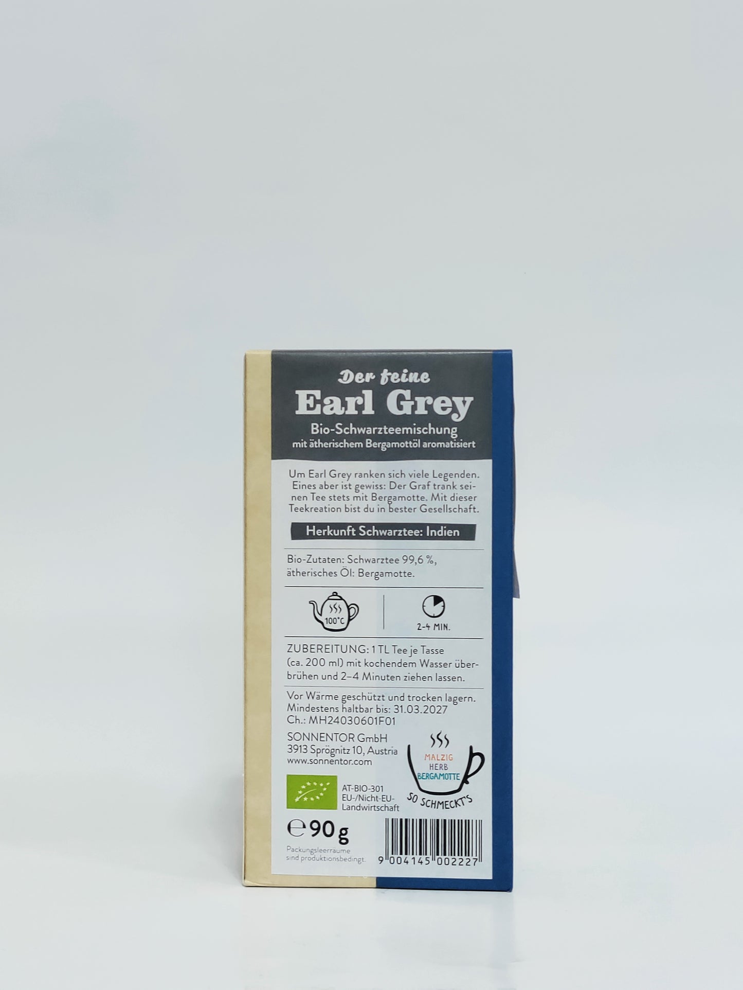 Sonnentor  - Bio črni čaj  Earl Grey, 90g