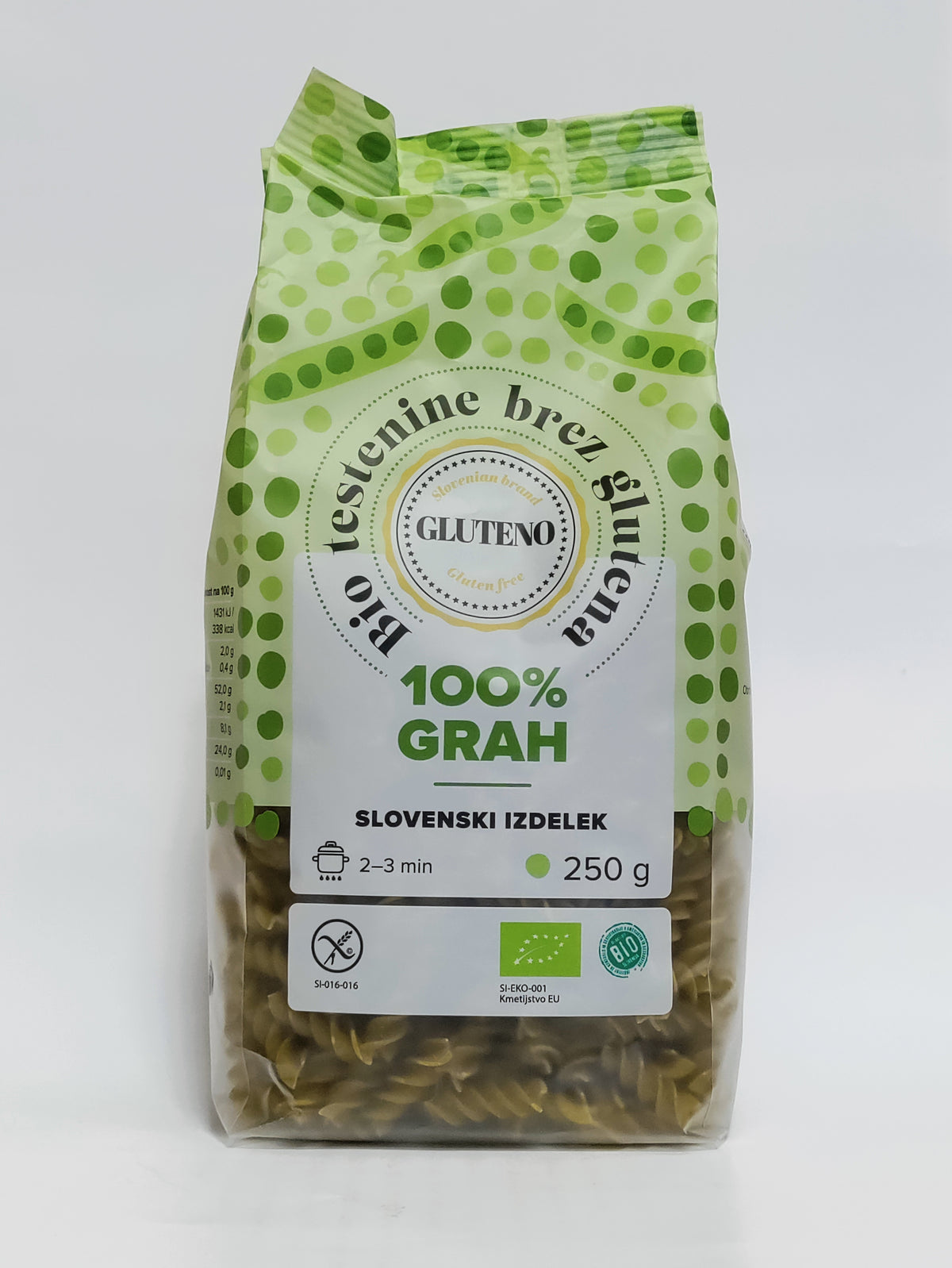 Gluteno - BIO brezglutenske testenine grah 250g