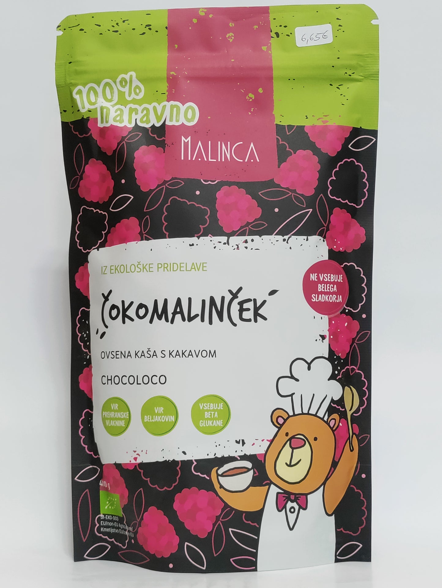 Malinca - bio čokomalinček 400g